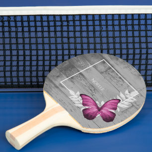 Raquette De Ping Pong Papillon rose Rustique Ping Paddle