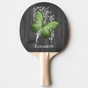 Raquette De Ping Pong Papillon rustique vert personnalisé