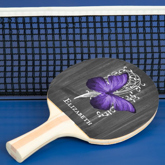 Raquette De Ping Pong Papillon rustique violet Personnalisé (Insitu)