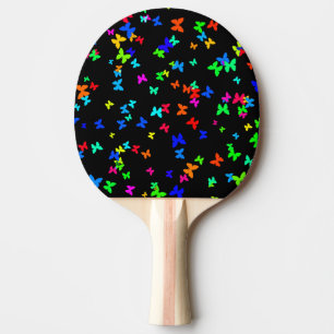 Raquette De Ping Pong Papillons sur le noir