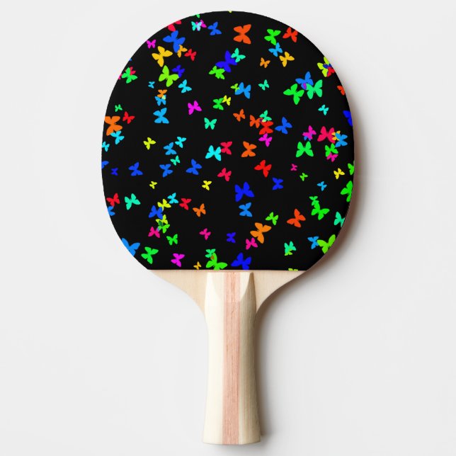 Raquette De Ping Pong Papillons sur le noir (Devant)