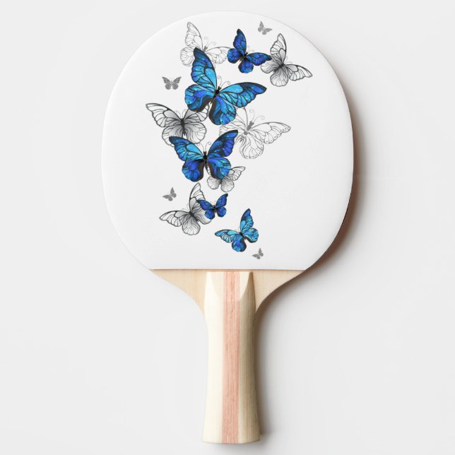 Raquette De Ping Pong Papillons volants bleus Morpho (Devant)