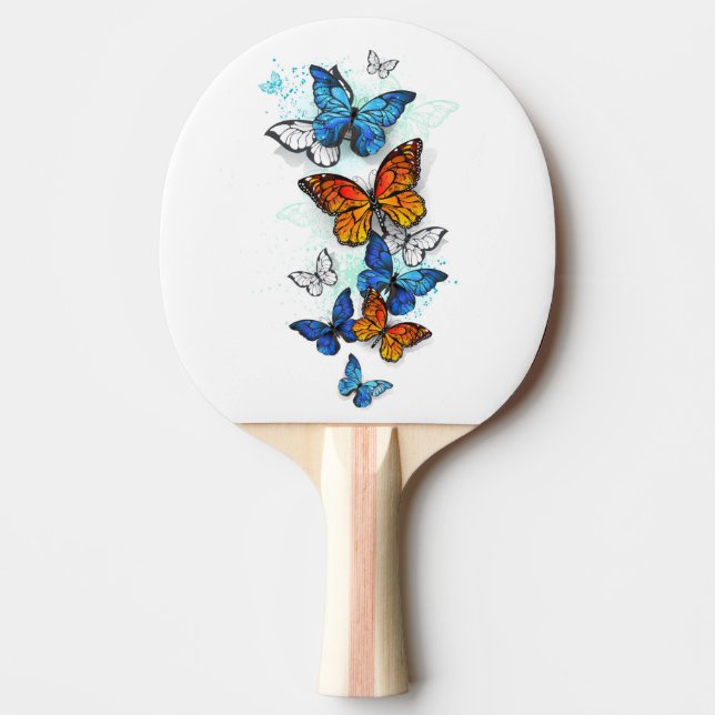 Raquette De Ping Pong Papillons volants Morpho et Monarch (Devant)