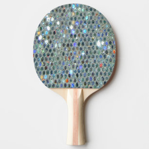 Raquette De Ping Pong Parties scintillant brillante en argent brillant
