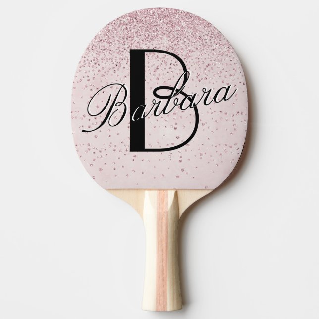 Raquette De Ping Pong Parties scintillant de verre en cuir rose Texture  (Devant)