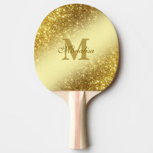 Raquette De Ping Pong Parties scintillant d'or personnalisée Fourre-tout