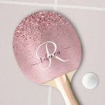 Raquette De Ping Pong Parties scintillant en métal brossé rose pâle Nom<br><div class="desc">Personnalisez facilement ce design chic et branché de pingpong avec une jolie parties scintillant rose vif brillant sur un arrière - plan métallique brossé rose vif.</div>
