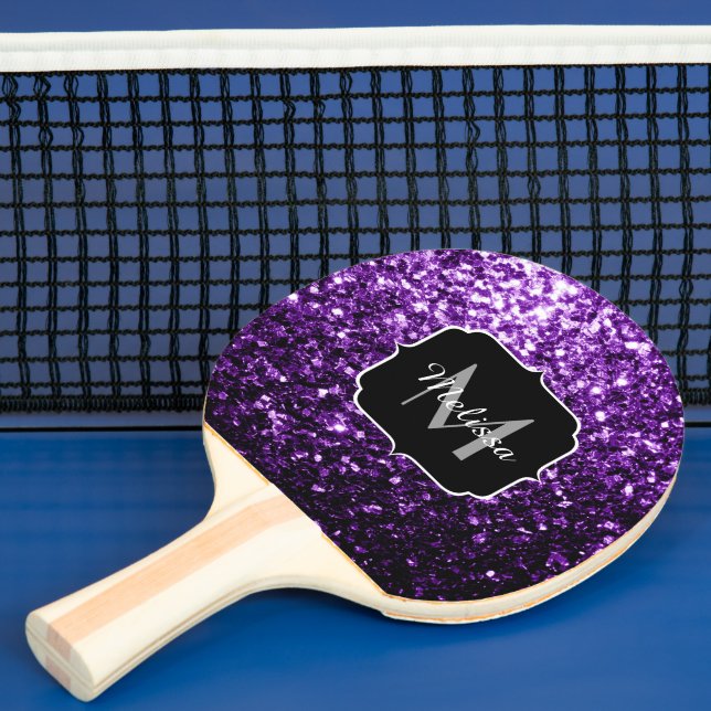 Raquette De Ping Pong Parties scintillant foncé violet faux brillant sci (Insitu)