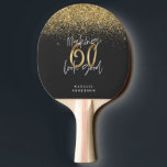 Raquette De Ping Pong Parties scintillant moderne noir et or 60e anniver<br><div class="desc">Parties scintillant moderne noir et or 60e anniversaire cadeau. Partie d'une collection élégante et design.</div>
