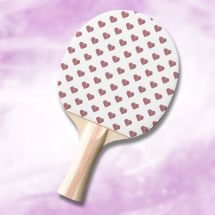 Raquette De Ping Pong Parties scintillant Rose Gold Coeurs Arrière - pla