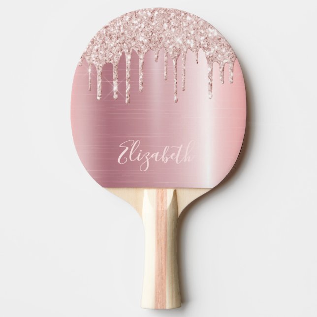 Raquette De Ping Pong Parties scintillant rose goutte (Devant)
