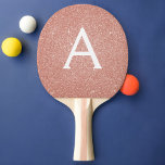 Raquette De Ping Pong Parties scintillant rose Rose or et Monogramme éti<br><div class="desc">Parties scintillant Rose Rose Gold Faux et Élégant Monogram Ping Paddle. Cette pagaie Ping Pong peut être customisée pour inclure votre nom initial et prénom.</div>