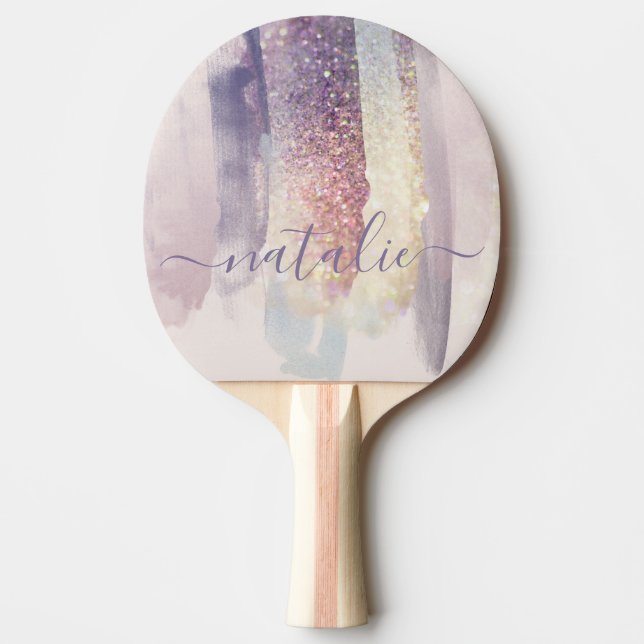Raquette De Ping Pong parties scintillant violette rose brillant (Devant)