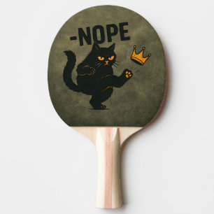 Raquette De Ping Pong Pas De Rois En Amérique Chat Noir Drôle Kicking Cr