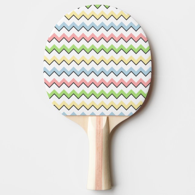Raquette De Ping Pong Pastel Chevron-Drop Shadow par Shirley Taylor (Devant)