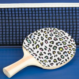 Raquette De Ping Pong Pastel Leopard Spot Motif