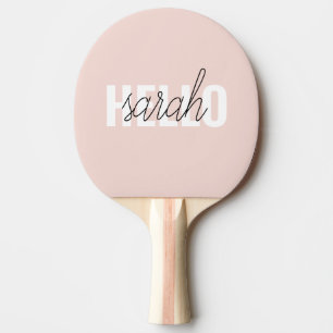 Raquette De Ping Pong Pastel Pink Hello and You Name