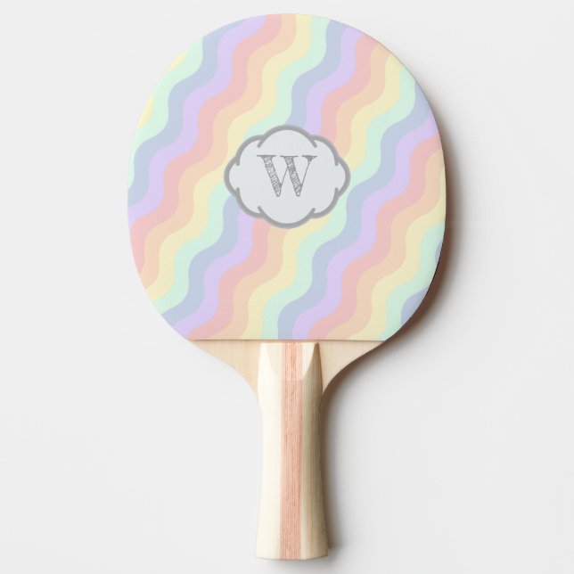 Raquette De Ping Pong Pastel Rainbow Waves Ping Pong Paddle (Devant)