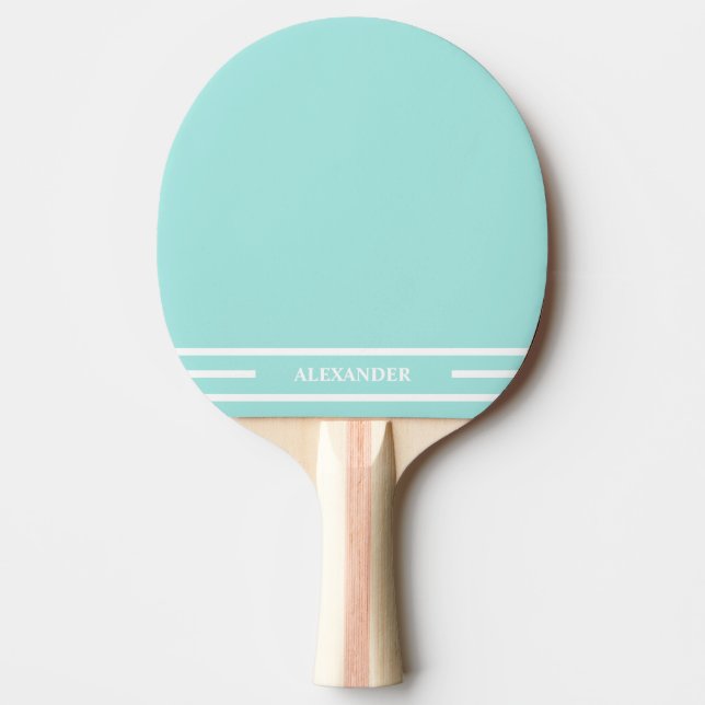 Raquette de ping pong pastel sarcelle et blanche a (Devant)