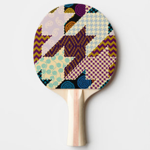 Raquette De Ping Pong Patchwork Hounds-tooth : Armature Vintage sans joi