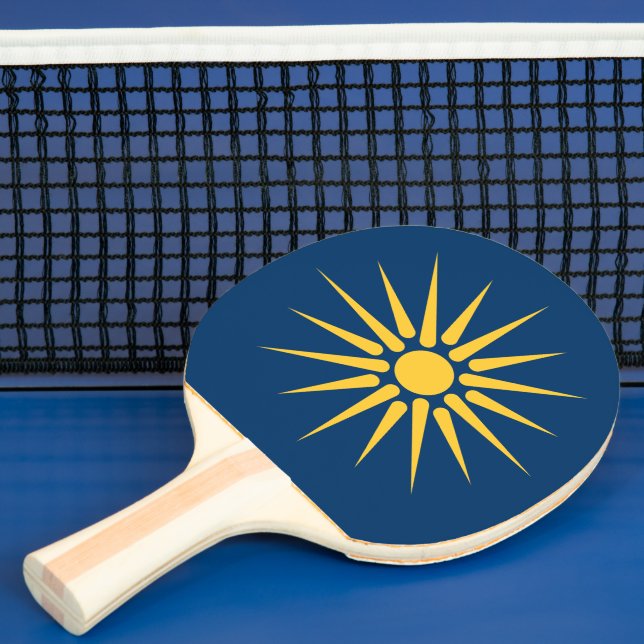 Raquette De Ping Pong Patriotic, ping pong paddle with Flag of Macedonia (Insitu)