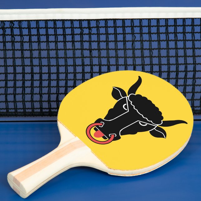 Raquette De Ping Pong Patriotic, ping pong paddle with Flag of Uri (Insitu)