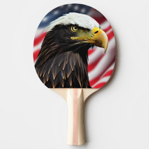 Raquette De Ping Pong Patriotique/Aigle/Américain/USA