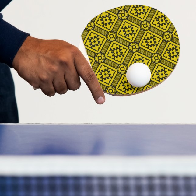 Raquette De Ping Pong Pattern de Medieval Yellow (Insitu)
