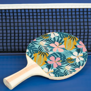 Raquette De Ping Pong Pattern tropical hibiscus