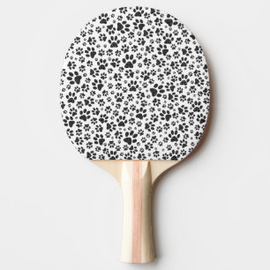 Raquette De Ping Pong Pattes de chien pois noirs et blancs