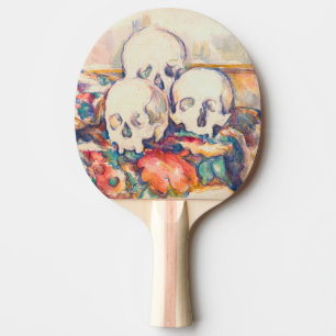 Raquette De Ping Pong Paul Cezanne - Les Trois Crânes Aquarelle
