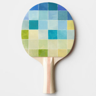 Raquette De Ping Pong Paysage avec des Carrés multicolores