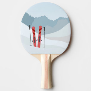 Raquette De Ping Pong Paysage hivernal