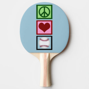 Raquette De Ping Pong Peace Love Baseball