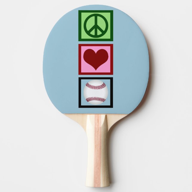 Raquette De Ping Pong Peace Love Baseball (Devant)