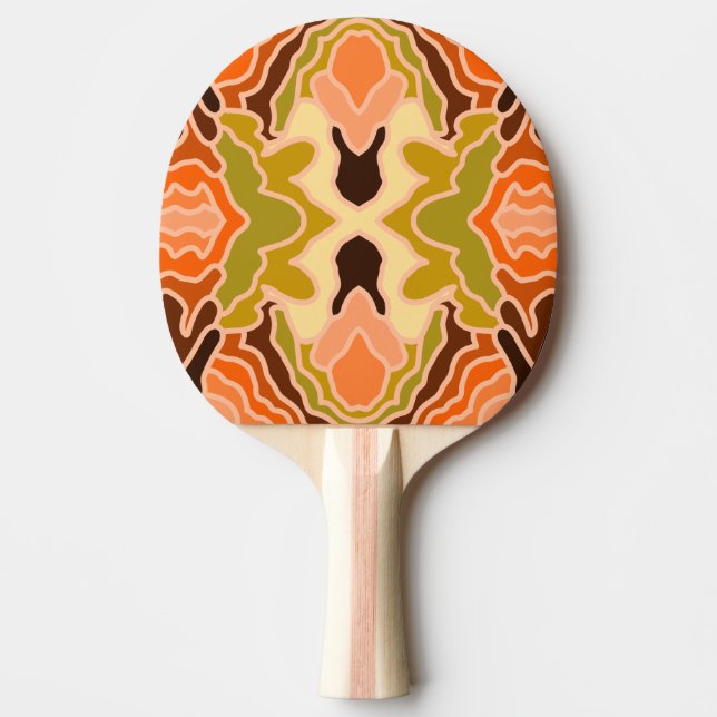 Raquette De Ping Pong Peach Fuzz Boho Shabby Chic géométrique Art Abstra (Devant)