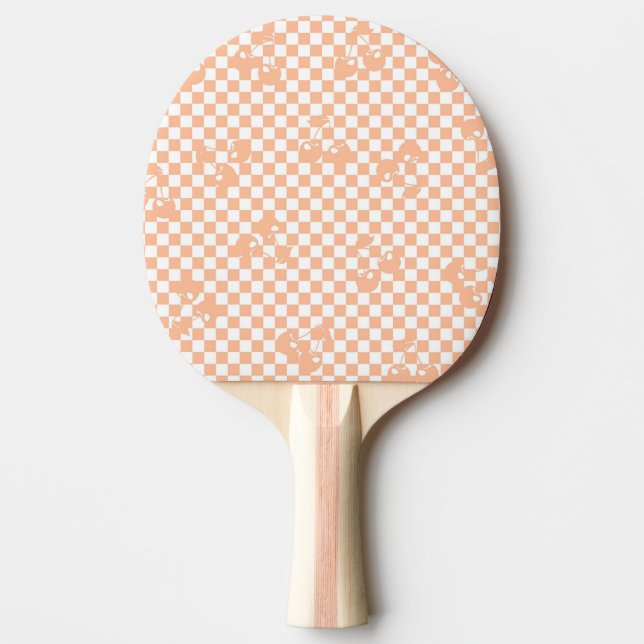 Raquette De Ping Pong Peach Fuzz Cherry En vichy Motif (Devant)