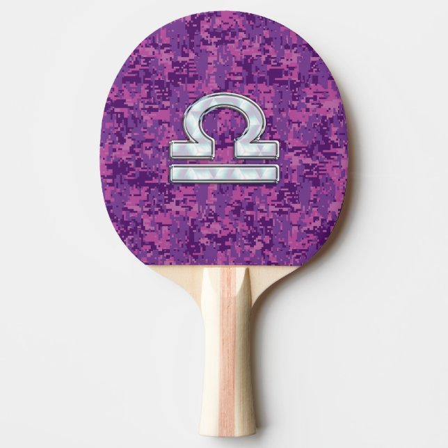 Raquette De Ping Pong Pearl Libra Zodiac Sign on Fuchsia Camo numérique (Devant)