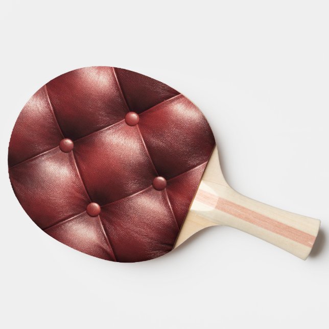 Raquette De Ping Pong peau brune de cuir de motif (Côté)