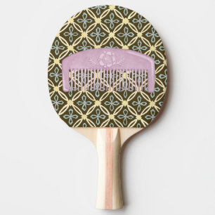 Raquette De Ping Pong Peigne de lavande sur l'arrière - plan de chocolat