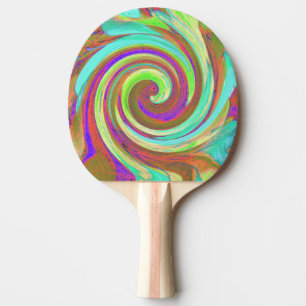 Raquette De Ping Pong Peinture à l'art liquide tourbillonnant aux couleu