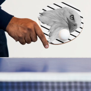 Raquette De Ping Pong Peinture à l'huile de visage d'aigle chauve,