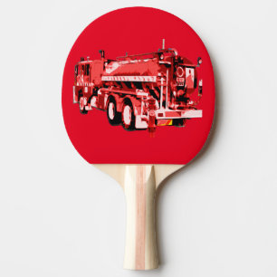 Raquette De Ping Pong Peinture à l'huile du moteur à feu rouge,