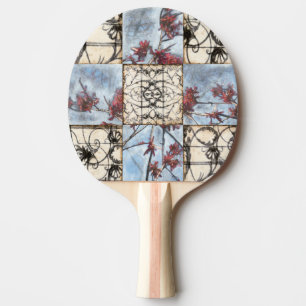 Raquette De Ping Pong Peinture abstraite lambrissée de Scrollwork