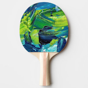 Raquette De Ping Pong Peinture acrylique abstraite en bleu
