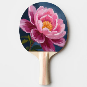 Raquette De Ping Pong Peinture aquarelle florale Fleur Rose