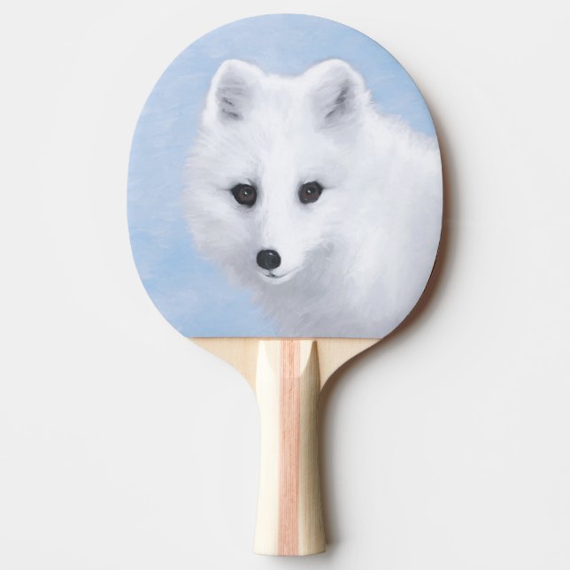 Raquette De Ping Pong Peinture Arctic Fox - Art original de la faune (Devant)
