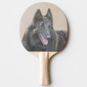 Raquette De Ping Pong Peinture belge Tervuren - Cute Original Chien Art