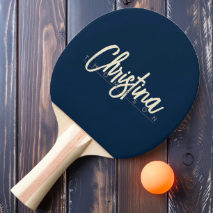Raquette De Ping Pong Peinture Bleue Profonde de la Mer de Style Moderne