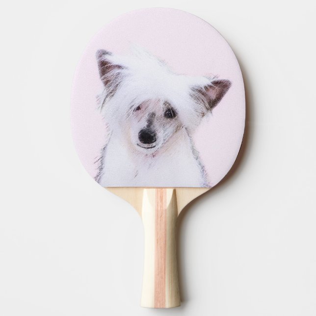 Raquette De Ping Pong Peinture chinoise en poudre - Art Chien (Devant)